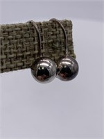 Vintage Sterling Silver Leverback Ball Earrings