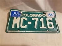 1980's Motorcycle License Plate