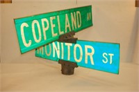 Copeland and Monitor Street Sign