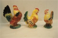 Three Ceramic Chickens - a chip