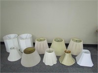 Ten Vintage Lamp Shades, Two matching sets
