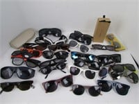 Misc Sunglasses Lot with Plastic Storage Bin
