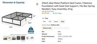$140 ZINUS Abel Metal Platform Bed Frame King
