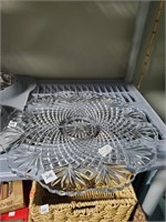 Vtg. Pressed Glass Punch Bowl Underplate