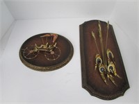 Wood Plaques with 3-D Gold and Copper Metal