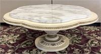 Marble Top Coffee Table w/ Scalloped Edge