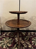 Double Tiered Pedestal Accent Table