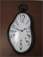 Black Plastic Melted Wall Clock