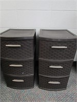 Two Three Drawer Steralite Storage COntainers