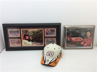 Tony Stewart mixed framed pictures with auto hat