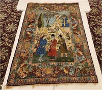 Persian Pictorial Tabriz Rug 6’ 6" x 4’ 6"