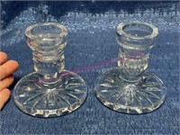 (2) Waterford Crystal short candlesticks - 3.5in