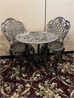 Black Metal Patio Bistro Table & Chairs
