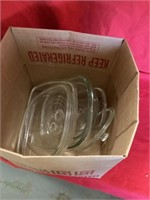 Box of misc glass lids