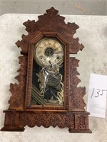 Wm. Gilbert Oak Pressed Mantle Clock