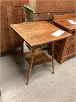 Oak Square Top Parlor Stand