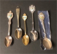 Five Piece Souvenier Spoon Lot