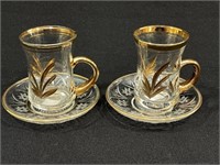 Turkish Tea Set- 2 Cups with Saucers