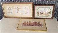 Framed Pair of Prints & Photo