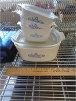 4 - CORELLE DISHES / 2 - NO LIDS