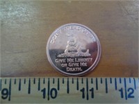 1 TROY OZ COPPER ROUND - DON'T TREAD ON ME