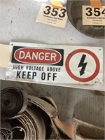 Danger High Voltage Metal Sign