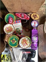 Box of Boy Scout and 4H Patches