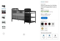W3809 3-in-1 Full Size Crib & Changing Table Black