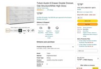 B475 8 Drawer Double Dresser, Oak