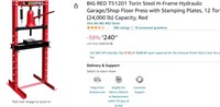 $389 BIG RED T51201 Torin Steel Hydraulic Press