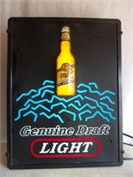 Miller Genuine Draft Light Bottle Lighted Sign