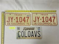 Colorado & Kansas License Plates 1 Custom