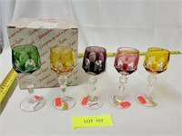 Lot 5 Nachtmann Crystal Glasses Great Color