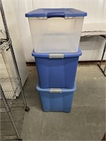 Storage bins (3-35 gal.) w/lids