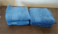 (4) Blue Hand Towels