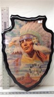 F5) INDIAN CHIEF WITH CLOCK, WORKS