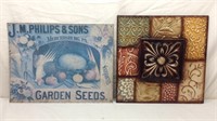 F6). GARDEN SEEDS VINTAGE METAL SIGN , 16" x 13".