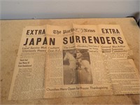 August 14, 1945 News Paper