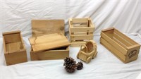 F5). Crafty wooden box lot