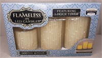 C7) 3 Pack Flameless LED Candles Real Wax