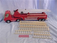 Vintage Nylint Aerial Hook -n- Ladder Fire Truck