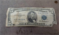 1953A $5 Silver Certificate
