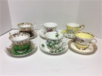 6 Royal Albert Teacups With Saucers - Various