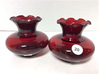 Pair of Royal Ruby vases