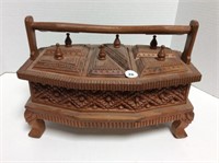 Carved Asian spice box
