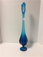 Viking blue glass 19 " vase