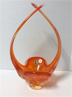 Orange Chalet Glass Piece, 15 ". Made In Canada