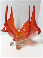 Orange Chalet glass piece, 11 "