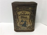 Vintage Johns Tea tin with hinged lid