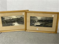 Framed Elmer Keene prints (2) 11x16 "